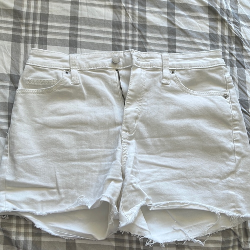 Universal thread high rise midi white Jean shorts